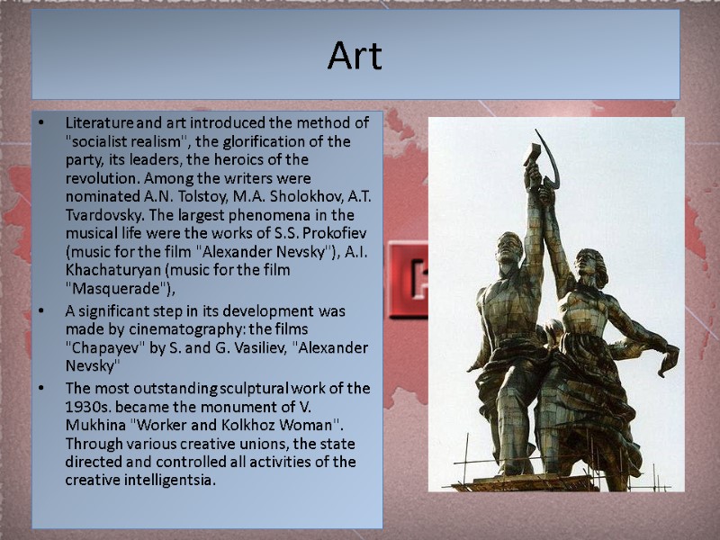 Art Literature and art introduced the method of 